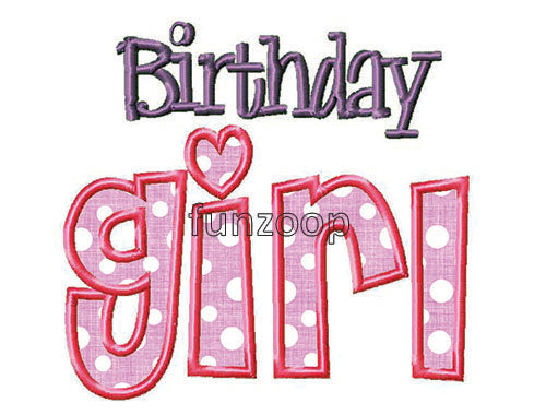 Birthday Girl photo booth placard with colorful birthday-themed typography for party photography from Funzoop The Party Shop