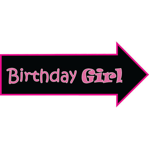 Birthday Girl photo booth placard with colorful birthday celebration design from Funzoop The Party Shop