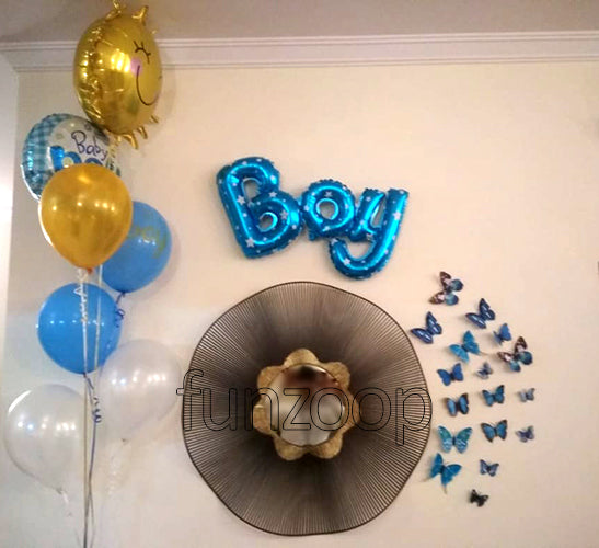 BOY Letters Foil Balloon (Blue) - Wall Arrangement - Funzoop