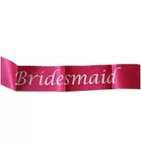 Baby pink bridesmaid satin sash for bridal shower and wedding events from Funzoop The Party Shop