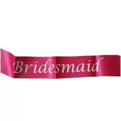 Baby pink bridesmaid satin sash for bridal shower and wedding events from Funzoop The Party Shop