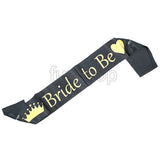 Bridal shower black satin sash for bride to be celebration from Funzoop The Party Shop