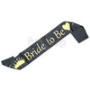 Bridal shower black satin sash for bride to be celebration from Funzoop The Party Shop