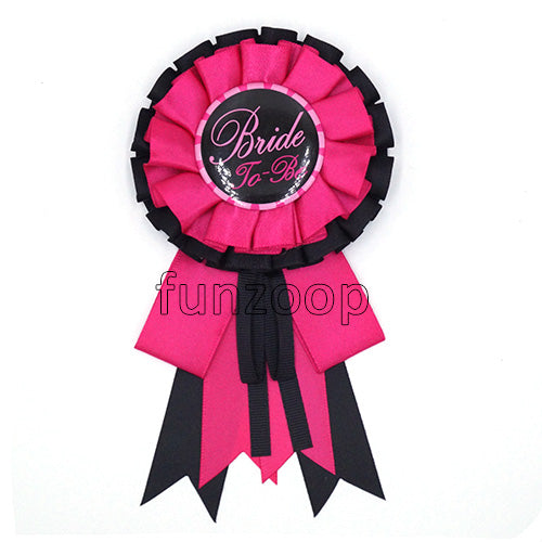 Vintage style Bride To Be ribbon badge for bachelorette party celebrations from Funzoop The Party Shop