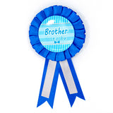Brother To Be rosette badge for baby shower celebrations from Funzoop The Party Shop