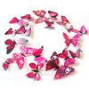 Decorative PVC 3D Magnetic Butterfly Set [12 Pcs] Pink - Funzoop