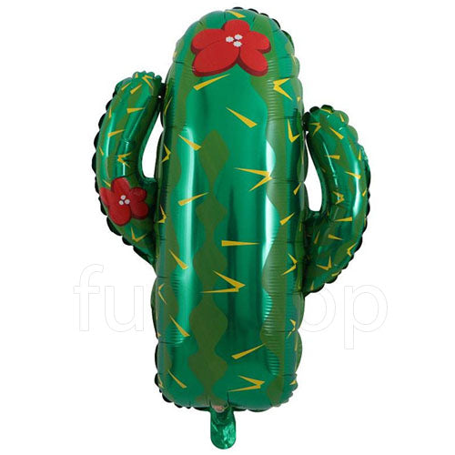 Cactus shaped foil balloon with vibrant green desert inspired design from Funzoop The Party Shop