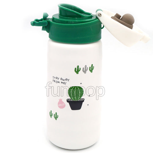 Ceramic Printed Sipper Water Bottle Lid Open, with its printed ceramic body and cap shown as part of the drinkware design.