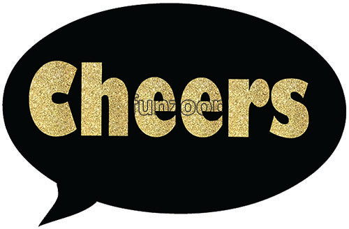 Cheers photo booth placard with celebration themed party message