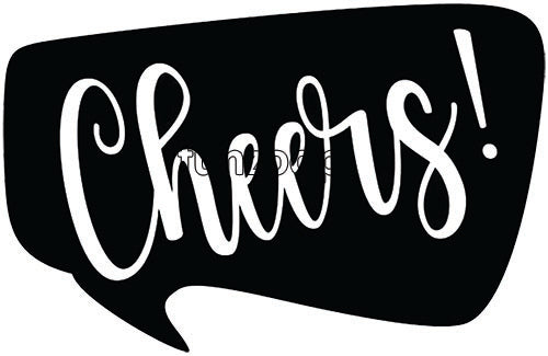 Cheers photo booth placard with celebration themed party message