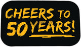 Cheers To 50 Years photo booth placard with milestone birthday typography for 50th birthday celebration from Funzoop The Party Shop