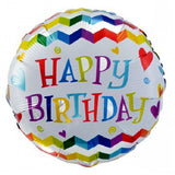 18 inches round chevron happy birthday foil balloon with colorful zigzag pattern from Funzoop The Party Shop
Colorful happy birthday chevron foil balloon party decoration from Funzoop The Party Shop
Round zigzag pattern happy birthday foil balloon for birthday celebration from Funzoop The Party Shop

