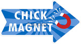 Chick Magnet photo booth placard with bold printed party message and decorative cutout design from Funzoop The Party Shop