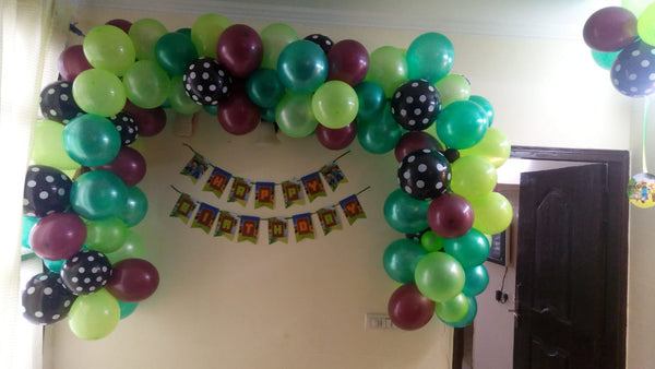 Balloons Home Kid's Birthday Wall Decoration, in an event decoration layout for a themed celebration and party photographs.
