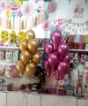 Chrome Balloons Bunch Golden Pink - Funzoop The party Shop