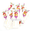 Chrome gold wax cake candles in digits 0–9