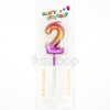 Chrome gold number 2 wax cake candle
