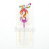 Chrome gold number 3 wax cake candle