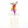 Chrome gold number 4 wax cake candle