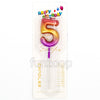 Chrome gold number 5 wax cake candle