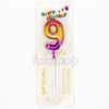 Chrome gold number 9 wax cake candle