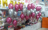 Chrome Balloons Bunch Pink Silver - Funzoop The party Shop