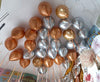 Chrome-finish helium balloons arranged in a coordinated colour selection delivered by Funzoop Helium Shop