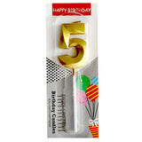 Chrome Number Candle Golden  Number 5 - Funzoop The Party Shop