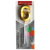 Chrome Number Candle Golden  Number 6 - Funzoop The Party Shop