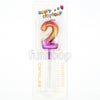 Chrome Number Cake Candle # 2