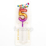 Chrome Number Cake Candle # 5