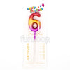 Chrome Number Cake Candle # 6