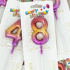 Chrome gold wax cake candles in digits 0–9