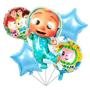 Cocomelon 5 in 1 Foil Balloons Bouquet Set [5 Pcs] - Funzoop The Party Shop