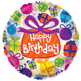 18 inches birthday gifts celebration foil balloon with colorful present design from Funzoop The Party Shop
Happy birthday helium foil balloon with festive gift box artwork from Funzoop The Party Shop
Round birthday party foil balloon with colorful celebration gift print from Funzoop The Party Shop
