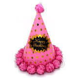 Cone shaped Pom-pom polka Birthday Hat for Girls - Funzoop 