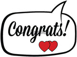 Congrats photo booth placard with celebration message for achievement and milestone photography from Funzoop The Party Shop