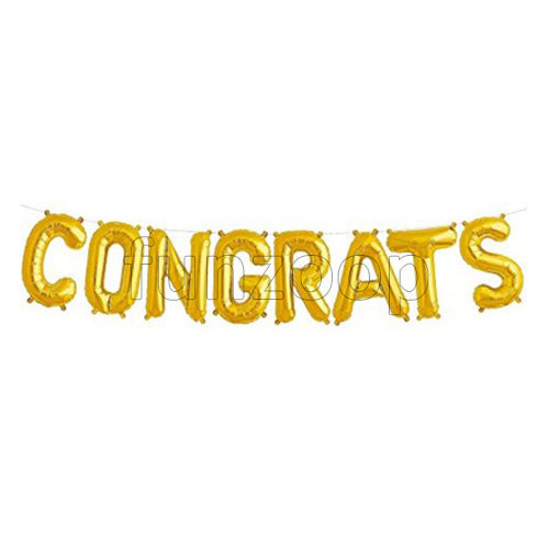 Congrats script foil banner for celebration wall decoration and event setup from Funzoop The Party Shop