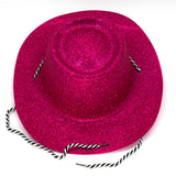 Cowboy Glitter Hat - Dark Pink