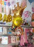 Crown Pizza Sunflower Balloons Bouquet Helium Inflated - Funzoop