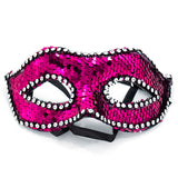 Pink carnival masquerade half mask with decorative glitter accents from Funzoop The Party Shop
