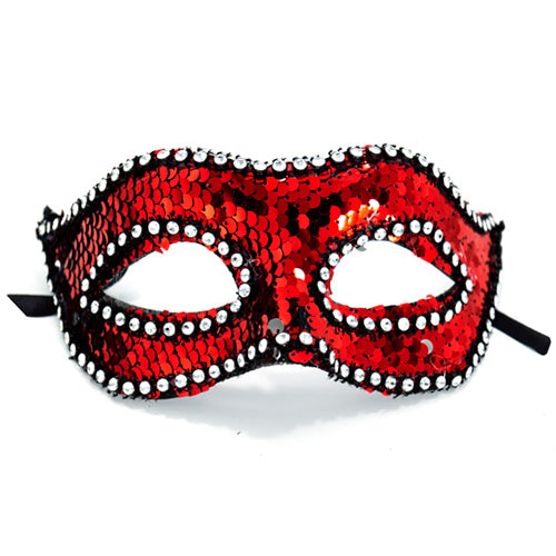 Decorated Carnival Half Mask, Red by Funzoop