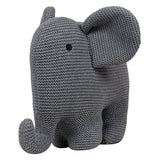 Elephant grey melange knitted stuffed soft toy by Pluchi from Funzoop The Party Shop