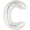 40" Large Foil Alphabet Balloons- Silver (Letter C) - Funzoop