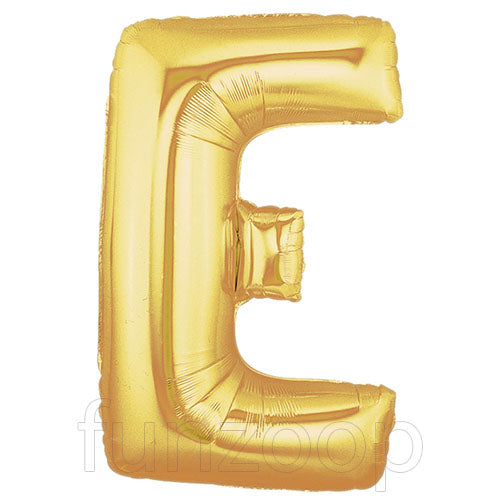 40" Large Foil Alphabet Balloons- Golden (Letter E) - Funzoop