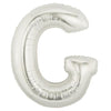 40" Large Foil Alphabet Balloons- Silver (Letter G) - Funzoop