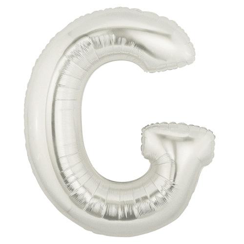 40" Large Foil Alphabet Balloons- Silver (Letter G) - Funzoop