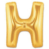 40" Large Foil Alphabet Balloons- Golden (Letter H) - Funzoop