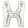 40" Large Foil Alphabet Balloons- Silver (Letter H) - Funzoop