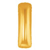 40" Large Foil Alphabet Balloons- Golden (Letter I) - Funzoop